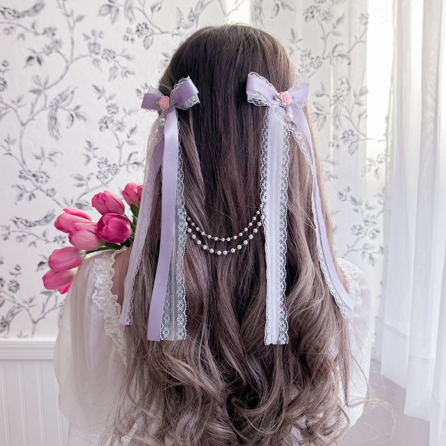 Lilac Rose bow set