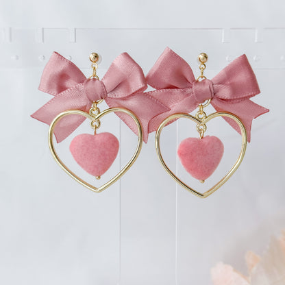 Pink Pom Earrings