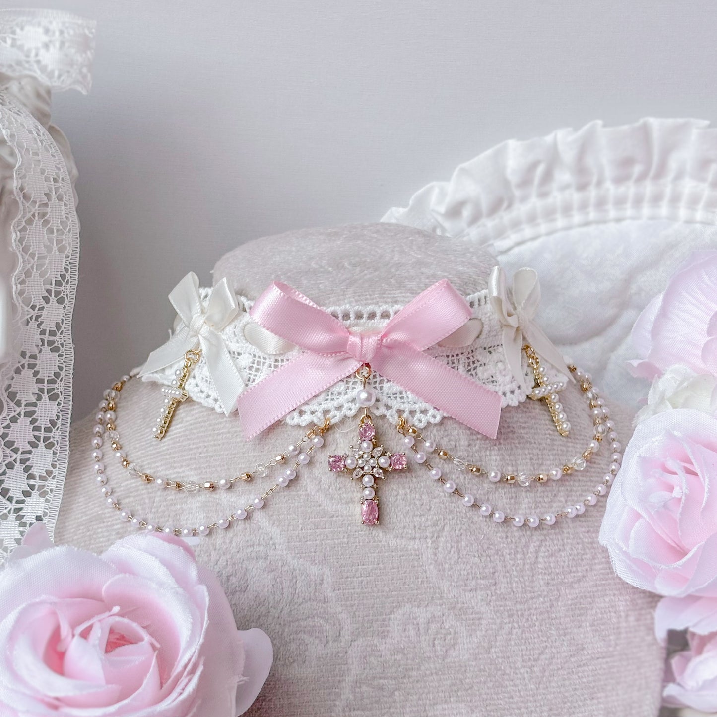 Pastel Cross Choker