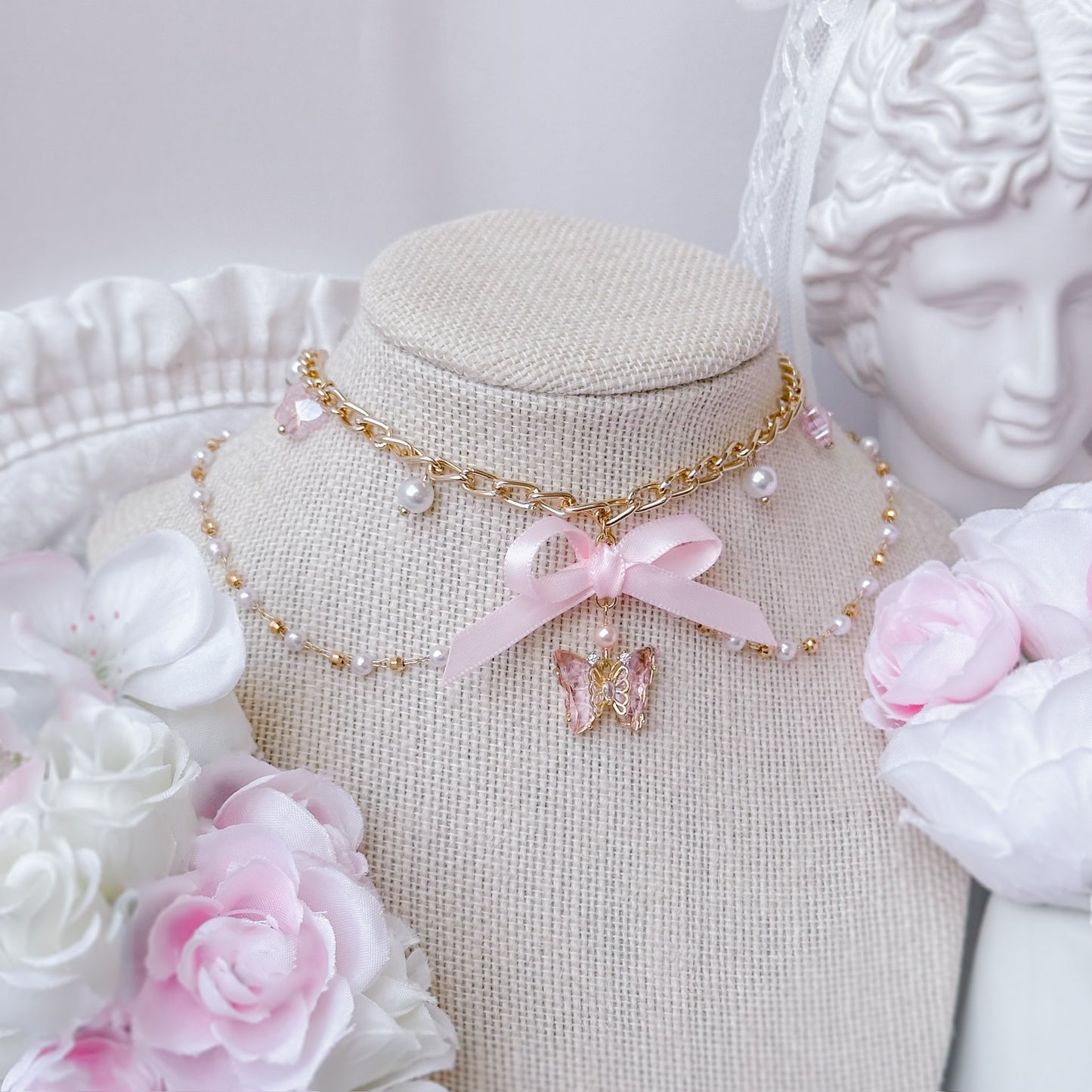 Pink Monarch choker