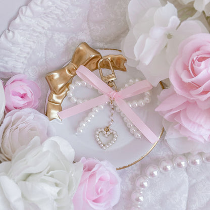 Pearly Heart Purse Charms