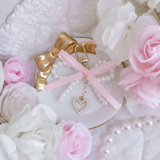 Pearly Heart Purse Charms