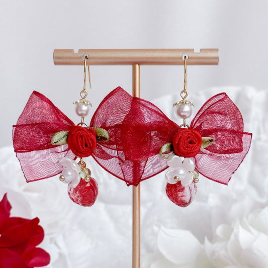 Red Strawberry Love earrings