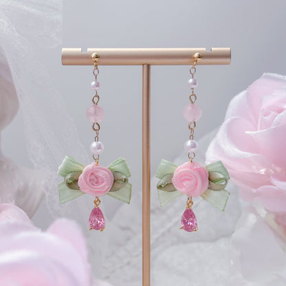 Matcha Rose earrings