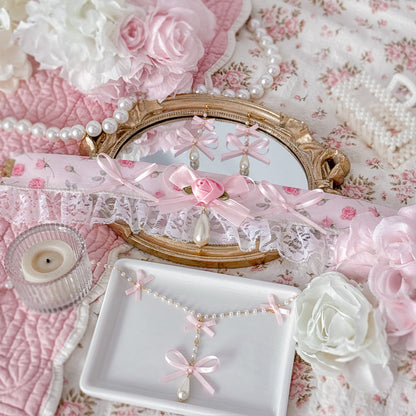 Pink Petale Necklace set