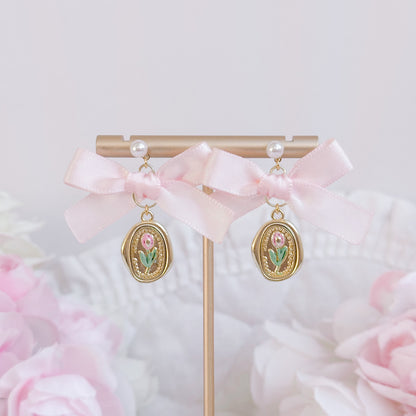 Pink Tulip Earrings