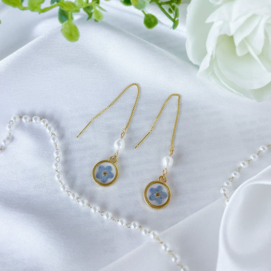 Sapphire Pearl Earrings - PREORDER